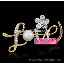 lover letter fashion crystal alloy brooch